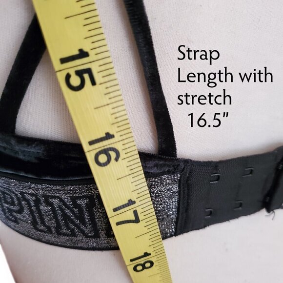 Victoria's Secret Crushed Velvet Triangle Bralette Black / Silver S - Picture 13 of 16